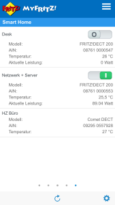 Noch zeigt die Fritz App unter iOS nur die Temperatur des Comet DECT an. Schon bald soll eine neue Version erscheinen, die auch die Steuerung erlaubt.
